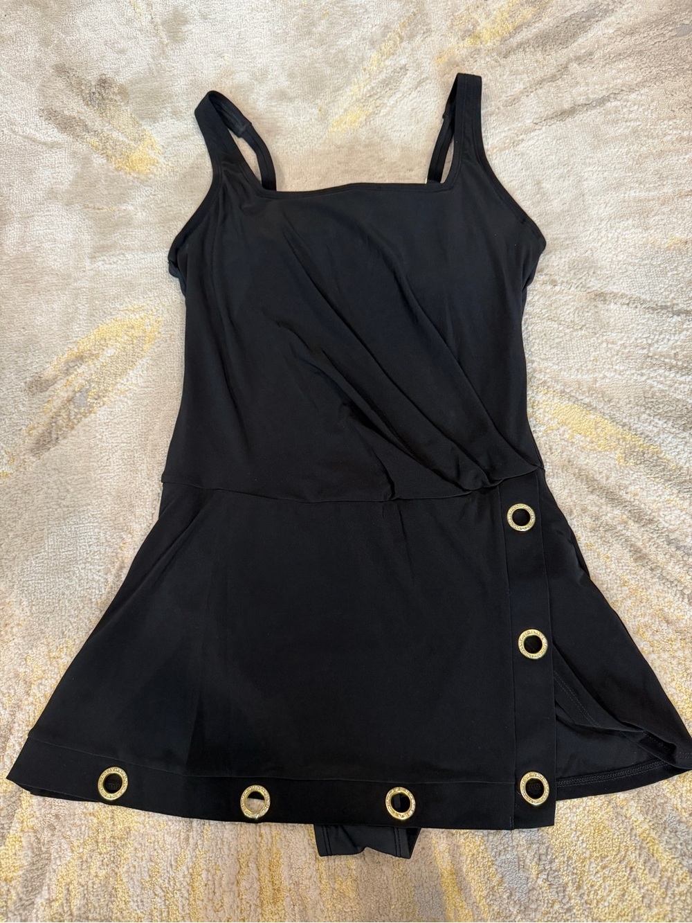 NWT Beyond Control Grommets One Piece Swim Dress Black Size 6 $139 - Picture 3 of 10